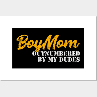 Boymom outnumbered by my dudes shirt gift Posters and Art